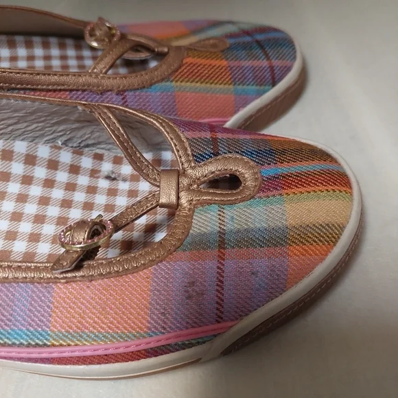 Michelle K Plaid Checkered Slip On Shoes Women's Size - Picture 4 of 9